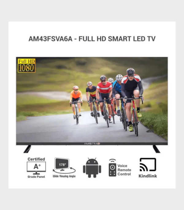 AMSTRAD 43 INCH HD SMART LED TV WITH VOICE AND THIN BEZELS – AM43FSVA6A